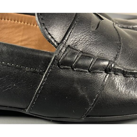 Men\'s Polo RL Black Leather Reynold Casual Driving Shoe Sz 8D Made in India